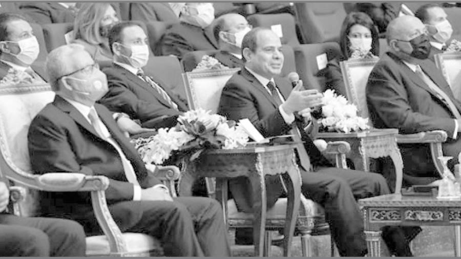 الرئيس أثناء انعقاد مؤتمر استراتيجية حقوق الإنسان