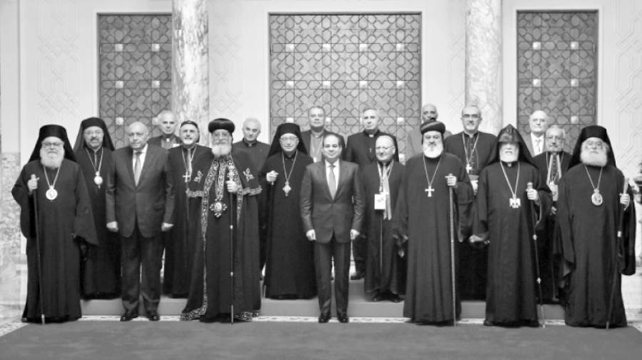 الرئيس خلال استقبال الجمعية العامة لمجلس كنائس الشرق الأوسط