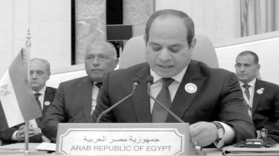 الرئيس السيسى يلقى كلمته فى قمة جدة