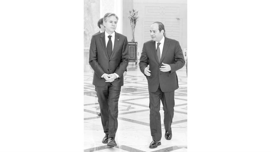 الرئيس السيسى خلال استقباله وزير الخارجية الامريكى
