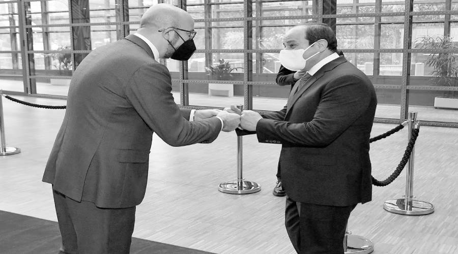 لقاء الرئيس السيسى وشارل ميشيل رئيس المجلس الأوروبى