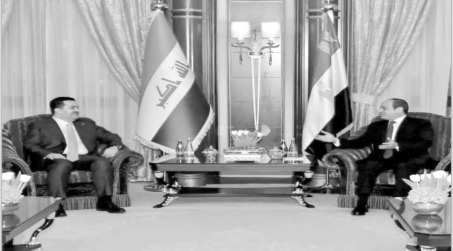 لقاء الرئيس السيسي مع شياع السودانى رئيس وزراء العراق