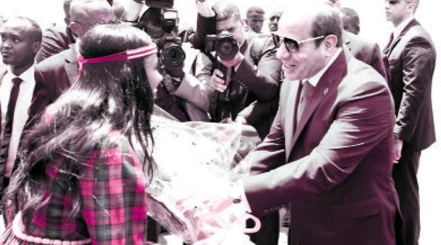 حفاوة فى استقبال الرئيس