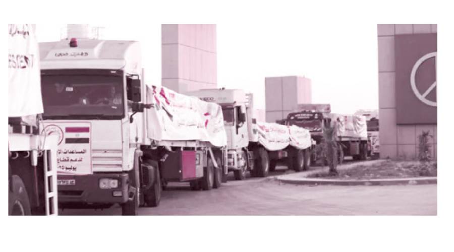 تدفق المساعدات المصرية لقطاع غزة