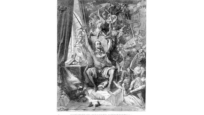 أول رسم توضيحى لرواية «دون كيخوته» لجوستاف دوريه