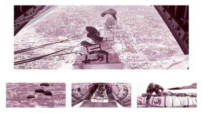 مصر تسقط أطنانًا من المساعدات جوًا على القطاع