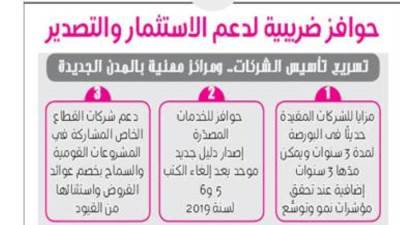 حوافز ضربية لدعم الاستثمار والتصدير